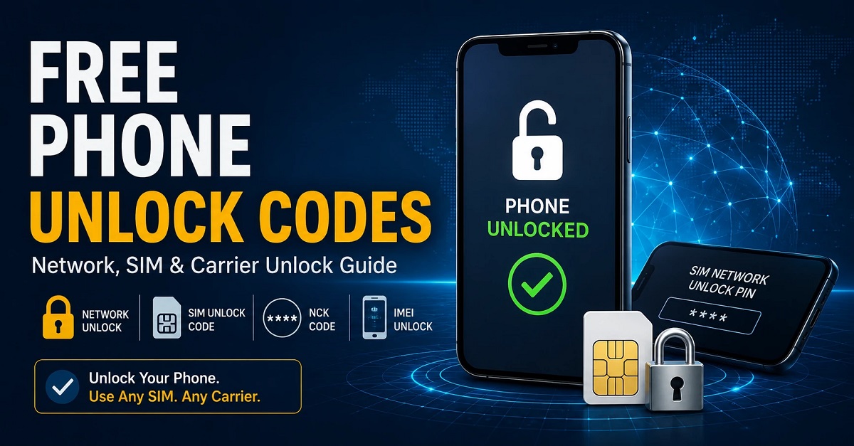 Free phone unlock codes for network, SIM and carrier unlocking