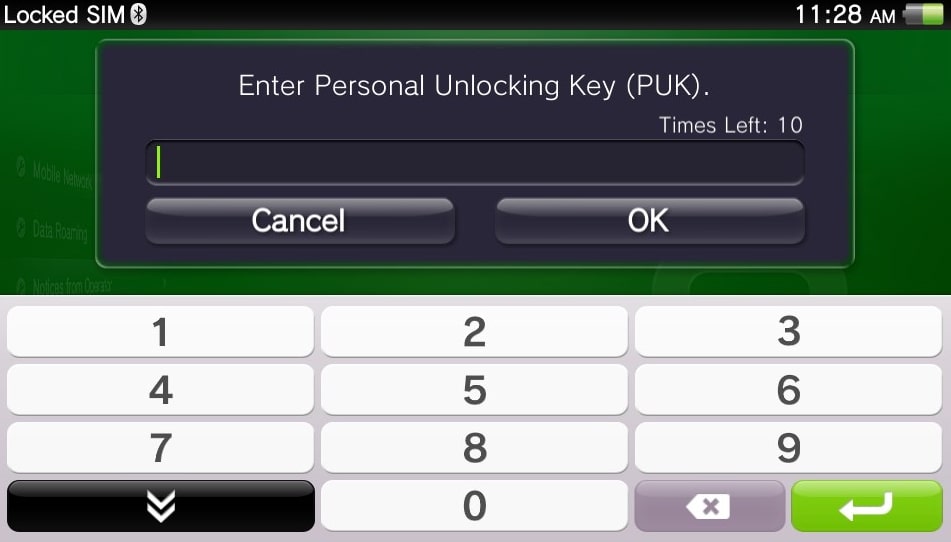 Unlock PUK Code