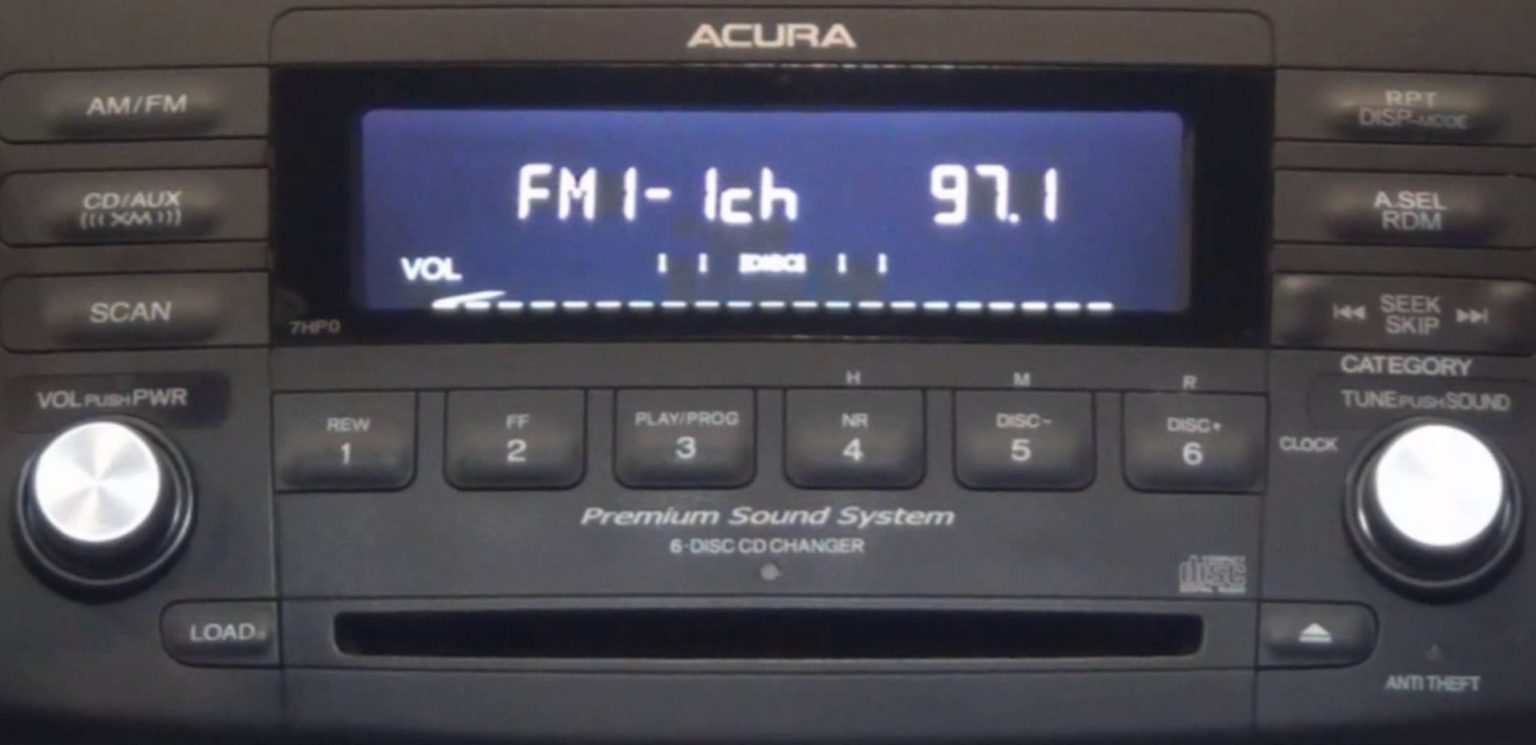 Acura radio code
