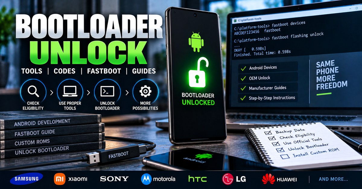Android bootloader unlock using Fastboot, OEM Unlock and manufacturer tools