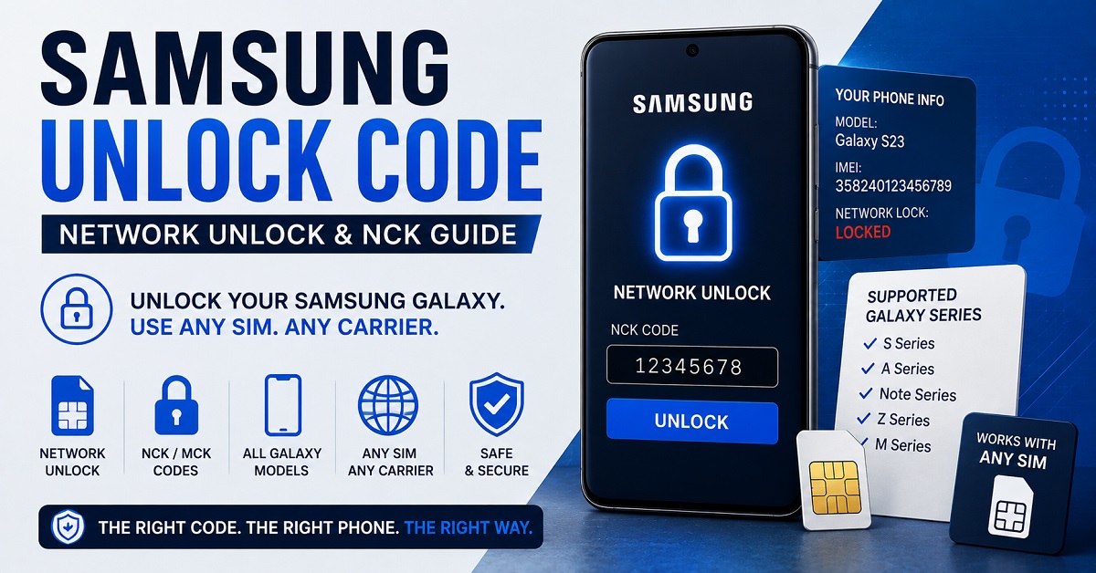 Samsung unlock code for Galaxy network unlock and NCK code