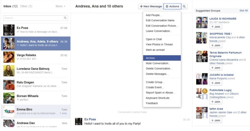 How To Archive Messages On Facebook Messenger