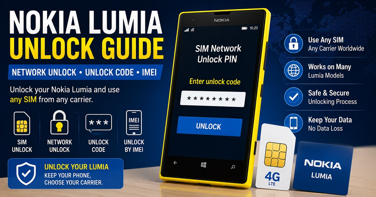 Nokia Lumia unlock code for network and SIM unlocking