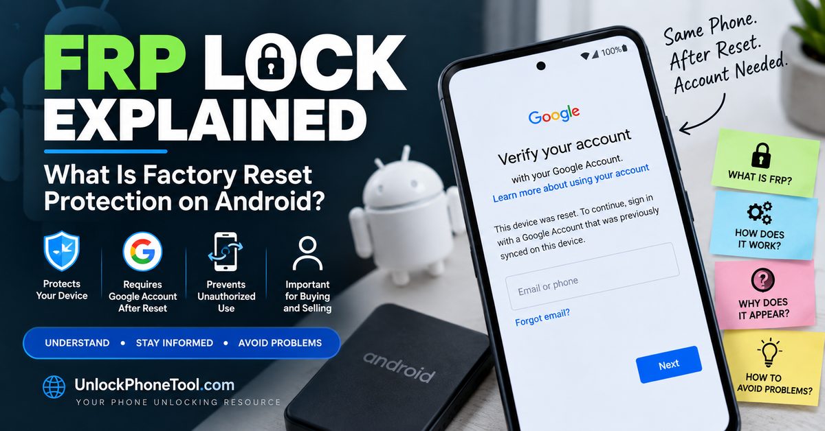 FRP lock explained on Android showing Google account verification after a factory reset