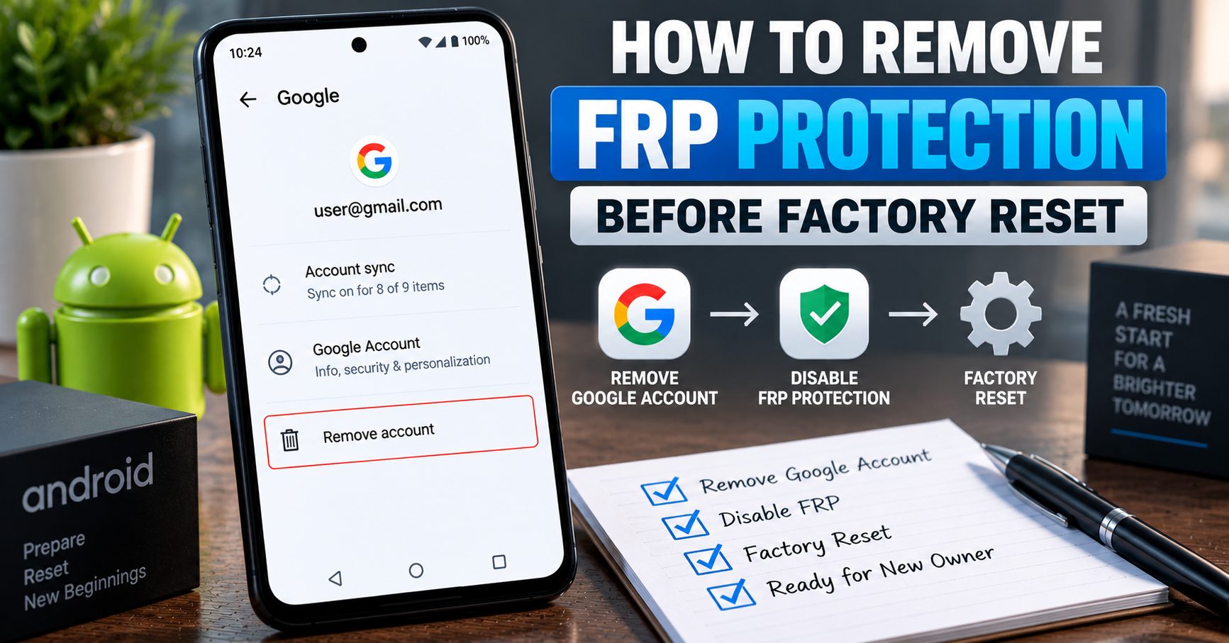 How to remove FRP protection before a factory reset on Android
