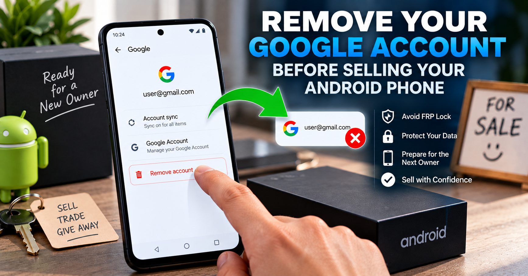 How to remove a Google account before selling an Android phone